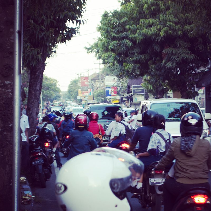 Traffic jam Ubud Bali